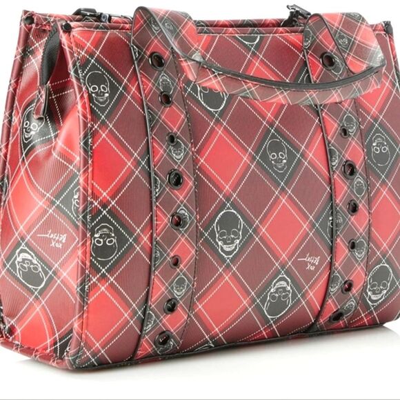 NEW Betsey Johnson Skull Grommet Tote Handbag - Picture 2 of 4